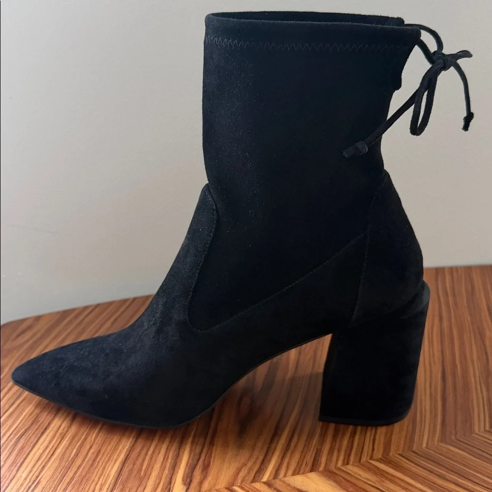 NWT Stuart Weitzman Avenue 85 City Block Booties Suede Size 11.5 Black - Picture 6 of 15